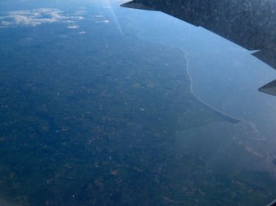 The Irish coast in Co Wexford from the air
