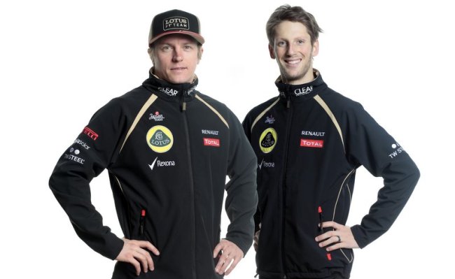 Kimi Räiikkönen and Romain Grosjean, the 2013 Lotus F1 drivers
