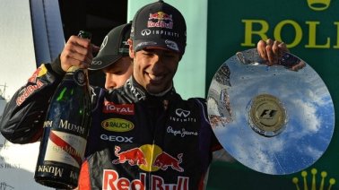 Daniel Riccardo on the podium from the 2014 F1 Australian Grand Prix Image