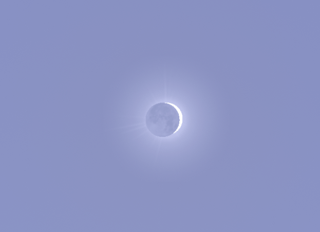 Eclipse simulation using Stellarium