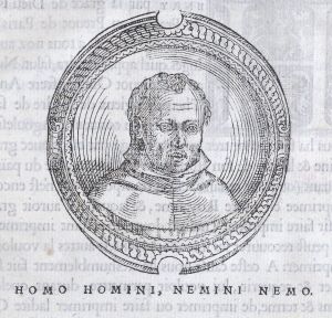 A portrait of André Thevet from 1554