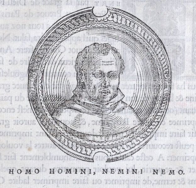 A portrait of André Thevet from 1554