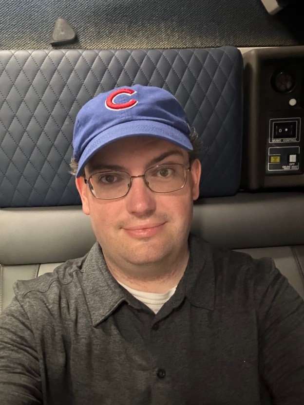 The author pulling a face at the camera.